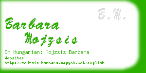 barbara mojzsis business card